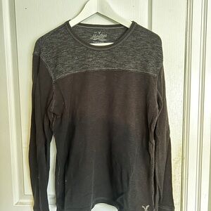 American Eagle Heritage Men's Black Long Sleeve Shirt - Small
